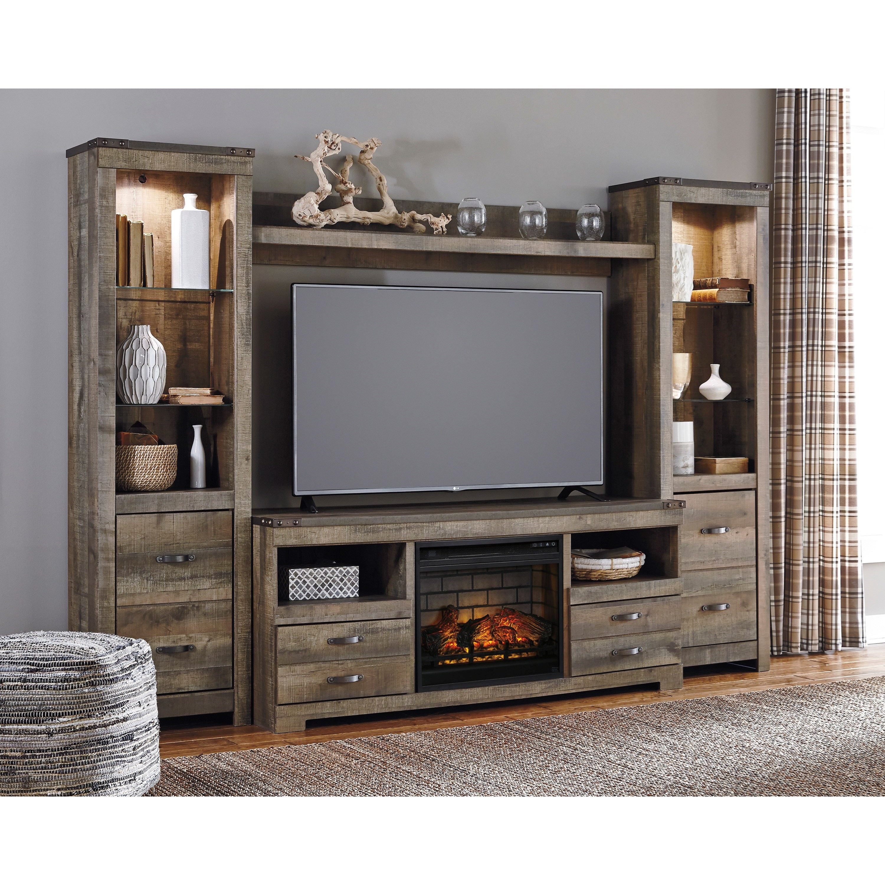 Ashley Furniture Signature Design Trinell W446W8 Rustic Large TV Stand